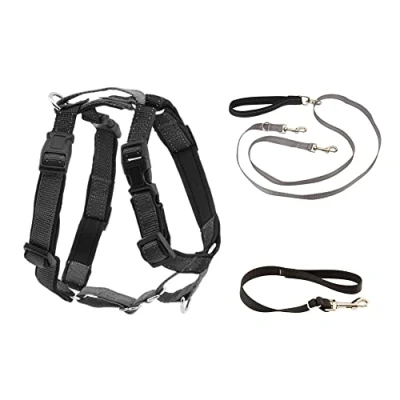 Image of PetSafe 3 in 1 Harness with Two Point Control Leash, No Pull Harness, Large, Black,