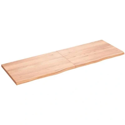 Image of vidaXL Bathroom Countertop Light Brown 180x60x(2 4)cm Treated Solid Wood
