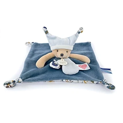 Image of Doudou et Compagnie Les Petits Futés DC4059 Cuddly Toy Bear Blue 25 cm
