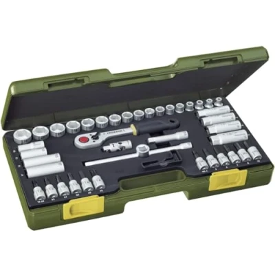 Image of Proxxon 23282 47 Piece Socket Spanner Set with Ratchet Wrench 3/8 Inch