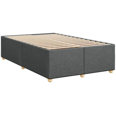 Image of Bed Frame without Mattress Dark Grey Double Fabric Vidaxl