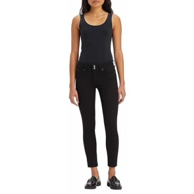 Image of Levi&#039;s Women&#039;s 711 Double Button Jeans, Night Is Black, 27W / 28L