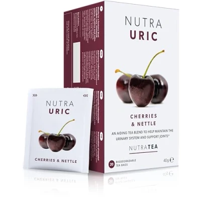 Image of NUTRAURIC Uric Acid Support Containing Natural Cherry &amp; Nettle 20 Enveloped Tea Bags by Nutra Herbal