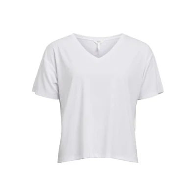 Image of Object Women&#039;s Objannie Re S/S V Neck top Noos T Shirt, White, XS