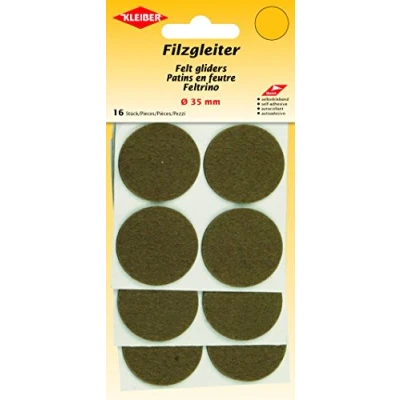 Image of Kleiber Felt Gliders 35mm Brown, 18 x 10 1 cm