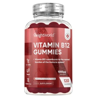 Image of Vitamin B12 Gummies 120 4 Months Supply Vegan High Strength Methylcobalamin 1000mcg Supplement for Energy &amp; Immunity Reduction of Tiredness Fatigue (EFSA)