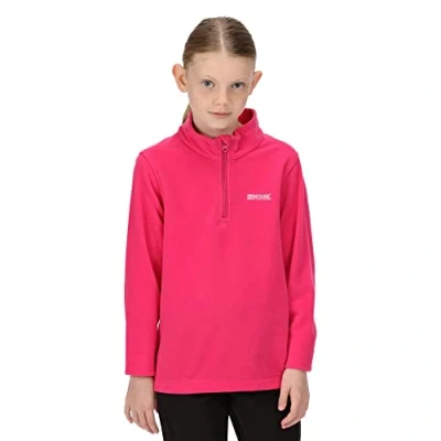 Image of Regatta Kids Hot Shot II 1/2 Zip Fleece Pink Fusion 11 12 Yrs