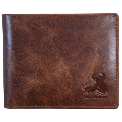 Image of BULL GUARD Mens RFID Blocking Bifold Wallet Soft Genuine Leather Brown Western