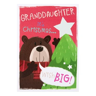 Image of Hallmark Granddaughter Christmas Card &#039;Festive Wishes&#039; Medium
