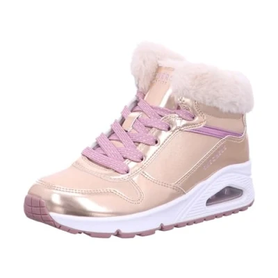 Image of Skechers Girls 310518l Rsgd Sneaker, Rose Gold Pu Lt Pink Trim, 4 UK