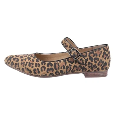 Image of Hush Puppies Women&#039;s Melissa Strap Mary Jane Flat, Leopard, 3 UK