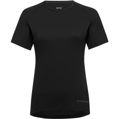 Image of GORE WEAR Breathable Women&#039;s Running T Shirt, Everyday, Comfortable Short Sleeved Quick Drying Black
