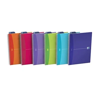 Image of Oxford My Color Spiralbound Notebook A4 100 Pages 5 x Squares Assorted Polypropylene Covers