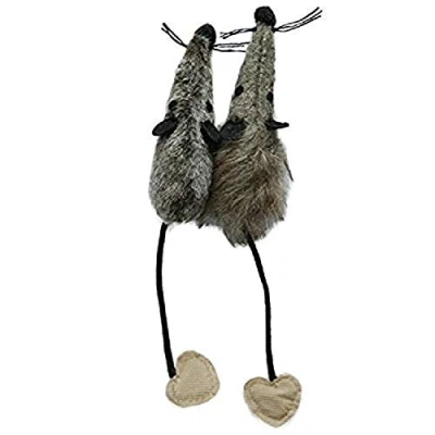 Image of Rosewood Jolly Moggy Silvervine Mice, Cat Toys, Set of 2