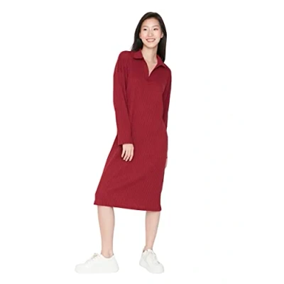 Image of Trendyol Dress Burgundy Shirt