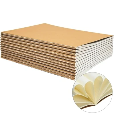 Image of YBCPACK 12 Pack A5 Dot Notebooks Kraft Brown Cover with Grid Paper, Journal Dotted Notebook for Students, Travelers, Office Memo Diary Subject 60 Pages/30 Sheets
