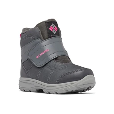Image of Columbia Unisex Child Fairbanks Omni Heat Hiking Boot, Graphite/Pink Ice, 9 Little Kid