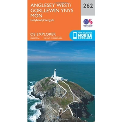 Image of Anglesey West / Gorllewin Ynys Mon Map Holyhead Caergybi Ordnance Survey OS Explorer 262 Wales Walks Hiking Maps Adventure