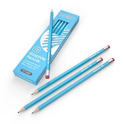Image of Classmaster HB Graphite Pencils with Eraser Tips 12 Pieces