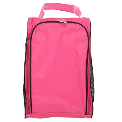 Image of RiToEasysports Golf Shoe Bag,Nylon Portable Breathable Large Capacity Zipper Carrier Shoes Storage Organizer Pink Leisure Sport