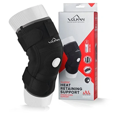 Image of VULKAN Classic Hinged Knee Support, Medium, Sleeve with Straps for Patella Meniscus Tears, ACL Injuries, and Stability, Athletes, Working Out, Exercising