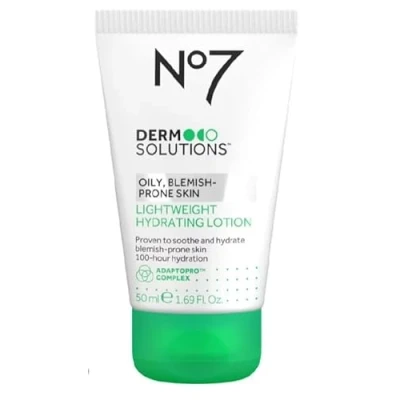 Image of Boots No7 Derm Solutions Lightweight Hydrating Lotion Suitable for Oily, Blemish Prone Skin 50ml