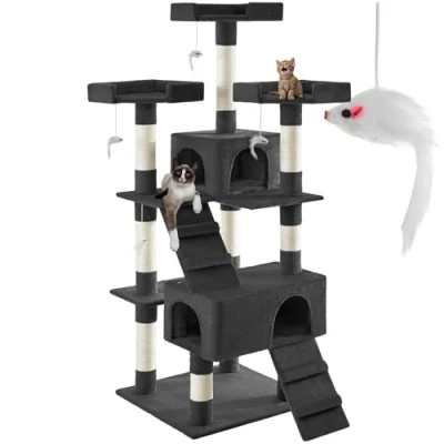 Image of TecTake Sisal Cat Scratcher Tree Available in Different Colours