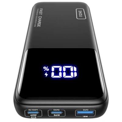 Image of INIU Power Bank, 65W 20000mAh Fast Charging Portable Charger for Laptops and Phones with USB C Input &amp; Output iPhone 16 15 14 13 12 Pro Max Samsung S23 Ultra iPad Tablet Steam Deck etc