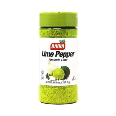 Image of Badia Lime Pepper Seasoning, 184.3g PACK OF 1 Pimienta Lima Gluten Free Seasoning Fresh Citrus Kick Premium Quality.