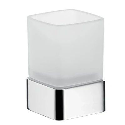 Image of Emco Loft 052000101 Toothbrush Cup Standing Model Crystal Glass Satinised Chrome