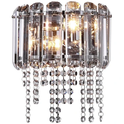 Image of Hail Neoclassic Glass &amp; Crystal Wall Lamp Chrome