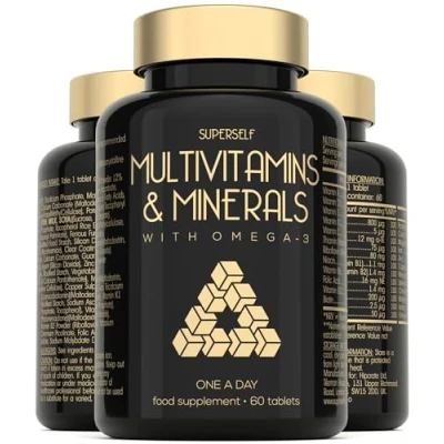 Image of Multivitamin Tablets for Men &amp; Women Multivitamins and Minerals with Omega 3 Adult Multi Vitamins Supplements 100% Daily of Zinc, Iron, Vitamin D, C, B12 26 Nutrients 60 One a Day