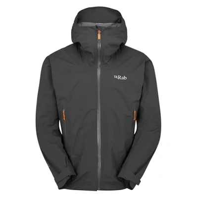 Image of Rab Men&#039;s Downpour Light Jacket Lightweight Waterproof Hooded Coat for Hiking &amp; Trekking Anthracite XX Large