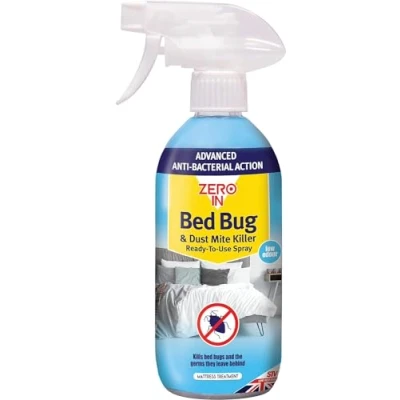 Image of SK INFINITY Zero In Bed Bug &amp; Dust Mite Killer Ready To Use Formulation Kills Bugs, Mites and the Germs they Carry. Water Based Child Pet Safe Spray 500 ml (Pack of 1)