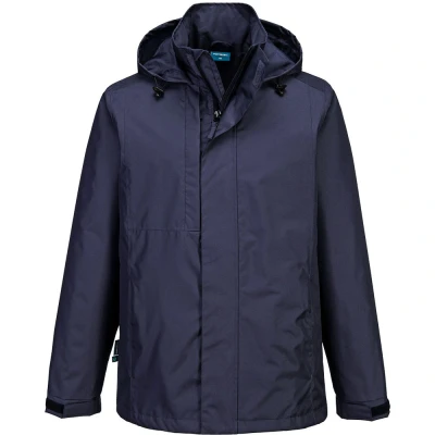 Image of Portwest WX2 Eco Rain Jacket Dark Navy Large