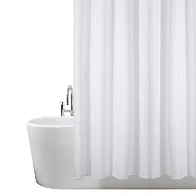 Image of ANSIO Shower Curtain for Bathroom Mould and Mildew Resistant Solid White, 180 x cm (71 71 Inch) Pack of 2 Water Repellant Fabric 100% Polyester