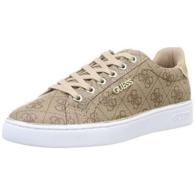 Image of Guess Fl7Bkifal12 Beckie women&#039;s Trainers in Beige