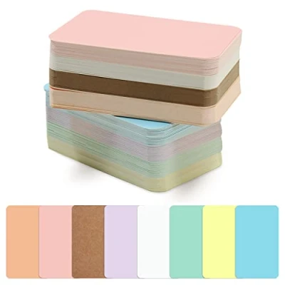 Image of 240Pcs Small Blank Paper Message Note Business Cards, 3.5x2&#039;&#039; Mini Index Cards for Gift, 8 Colors Vocabulary Word Flash Study Double Sided, Colored Notecards Unlined