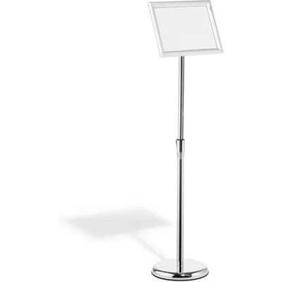 Image of Durable Information Floor Stand with Aluminium Snap Frame A4 Silver Pack of 1 Perfect for Displaying Menus, Posters, Information, etc
