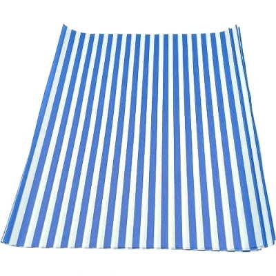 Image of 1000 x Blue Striped Greaseproof Burger Wraps Chips Basket Liner Oil Resistant Tray Sandwich Snacks Freshness Food Safe Wrapping Paper Sheets 250 320mm