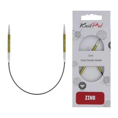 Image of KnitPro Zing Fixed Knitting Needles 22.5cm x 3.5mm Circular Pins