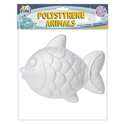 Image of Craft Planet Polystyrene Goldfish, White, Shapes For Arts And Crafts, Basic Shapes, Perfect Base, Decoupage, Easter Painting, Bauble Making, Art Set Kit Supplies