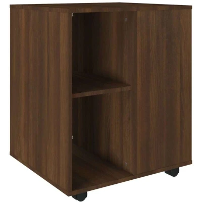 Image of vidaXL Rolling Cabinet Brown Oak 60x53x72 cm Engineered Wood