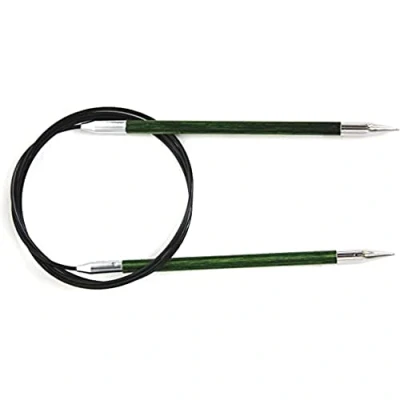 Image of KnitPro Royale: Knitting Pins: Circular: Fixed: 100cm x 5.50mm, Birchwood, brass, Multi Colour, 5.5mm