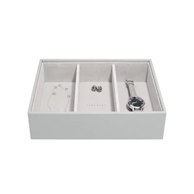 Image of Stackers Pebble Grey Classic Medium Jewellery Box Ring/Bracelets Layer