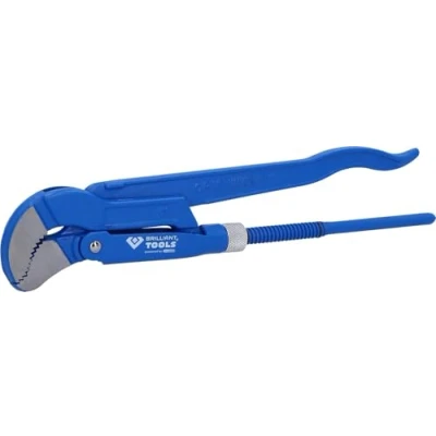 Image of BRILLIANT TOOLS BT067110 Corner Pipe Wrench 1 Inch 45 Angled [Powered by KS Tools]