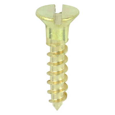 Image of 2x TIMCO Solid Brass Timber Screws Slot Countersunk 00834CBS Pack of 200