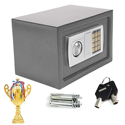 Image of 8.5L Home Digital Safe Steel Electronic Safety Box Lock Documents Case Wall Floor Anchoring Design Cabinet Security Cash Money Office Grey, Includes Keys