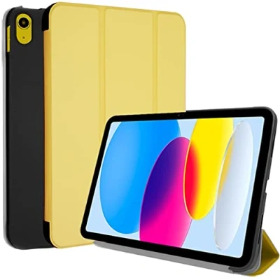 Image of TECHGEAR iPad 10, 10th Generation 10.9&quot; Smart Case Slim Tri fold Stand Cover with Corner Protection [Auto Wake/Sleep] for 2022 Yellow