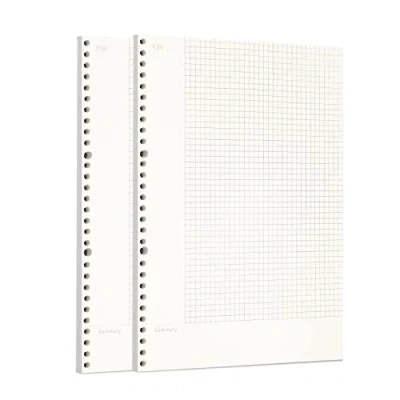 Image of Zelten 2 Pack A4 120 Sheets/240 Pages Connell Loose Leaf Punched Paper Refills for 30 Hole Binder Personal Organizer Diary Notebook Refillable Planner